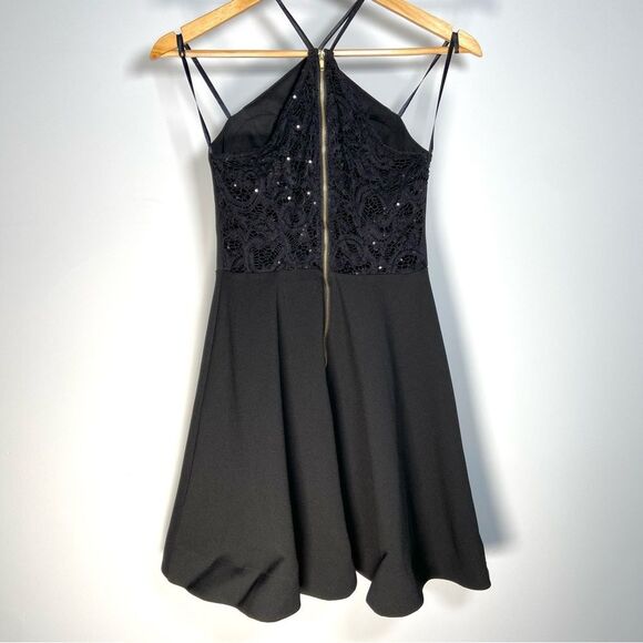 Black Mini Homecoming Dress Lace Back Semi Formal Hoco Party Chic Whimsigoth - Picture 6 of 10